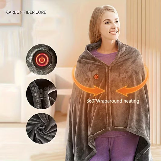 Stylish Winter Heated Fleece Blanket Fleece Lined for Warmth