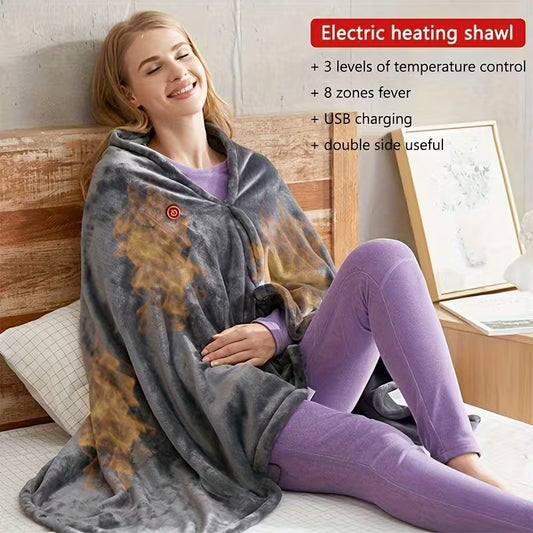 Stylish Winter Heated Fleece Blanket Fleece Lined for Warmth