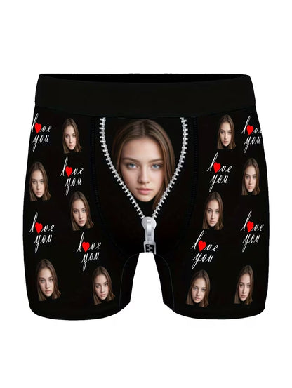 Men Personalized Photo Boxer Briefs Valentine's, Anniversary, Wedding & Birthday Gifts