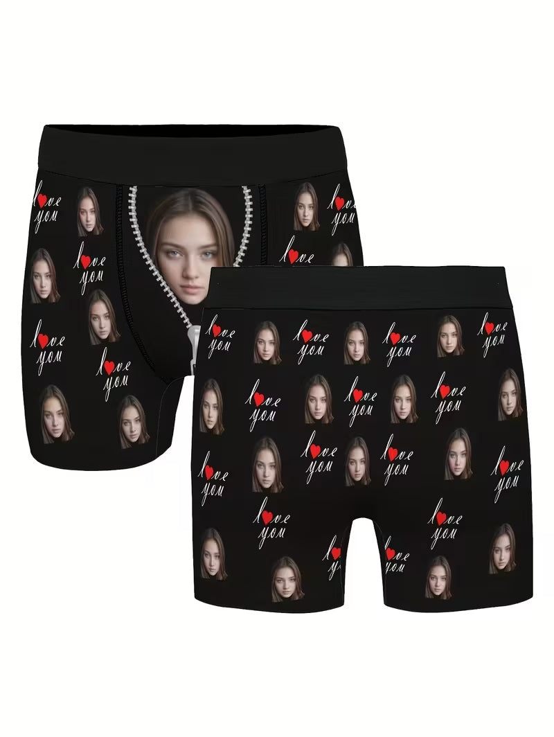 Men Personalized Photo Boxer Briefs Valentine's, Anniversary, Wedding & Birthday Gifts