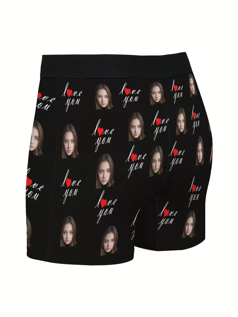 Men Personalized Photo Boxer Briefs Valentine's, Anniversary, Wedding & Birthday Gifts