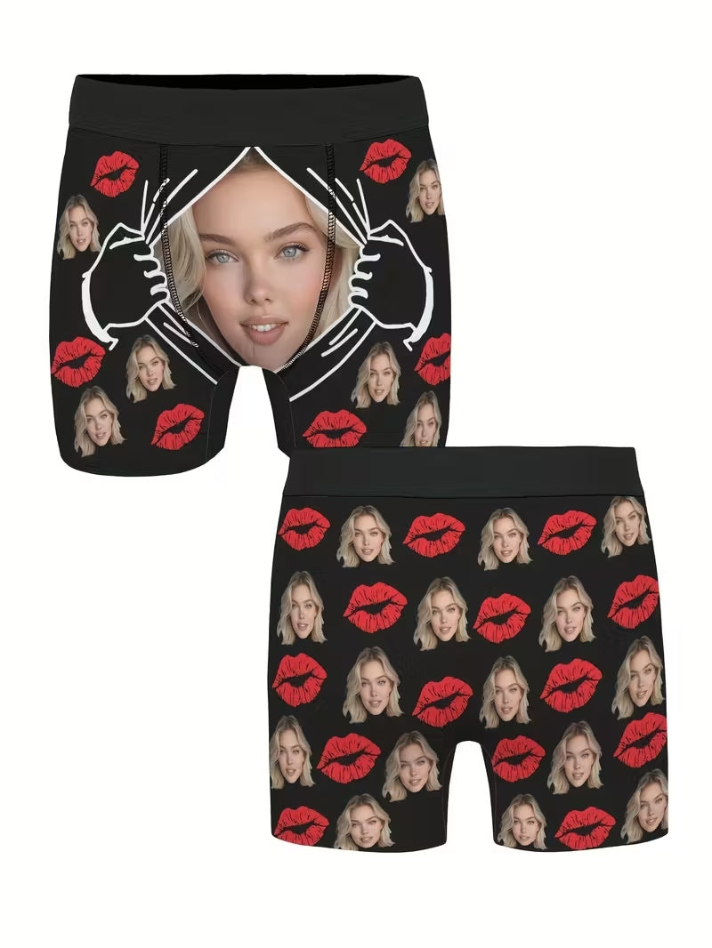Men Personalized Photo Boxer Briefs Valentine's, Anniversary, Wedding & Birthday Gifts
