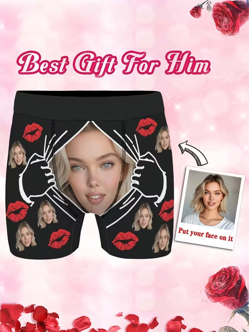 Men Personalized Photo Boxer Briefs Valentine's, Anniversary, Wedding & Birthday Gifts