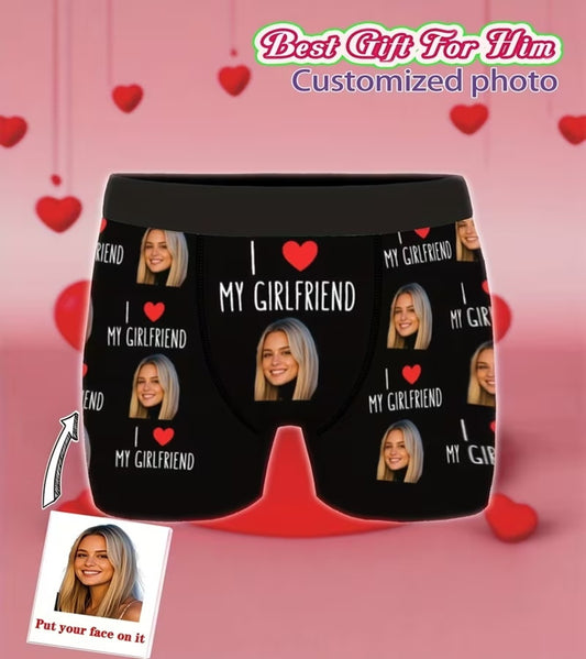 Personalized Face Photo Boxer For Valentine's, Anniversary, Wedding & Birthday Gifts