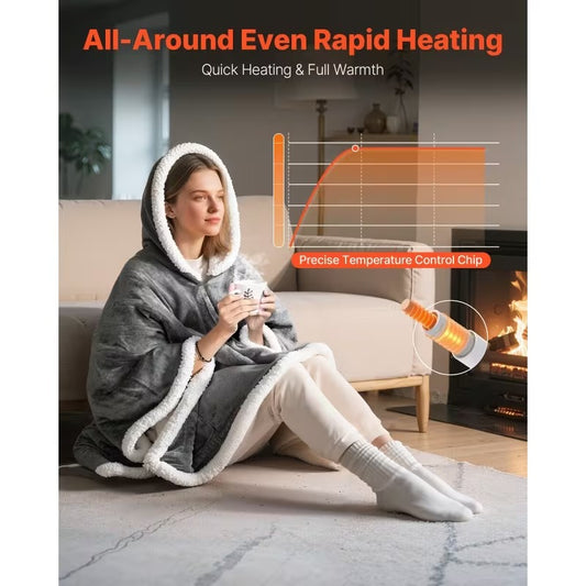 Heated Wearable Blanket with Adjustable Heat Levels and Auto-Off Features