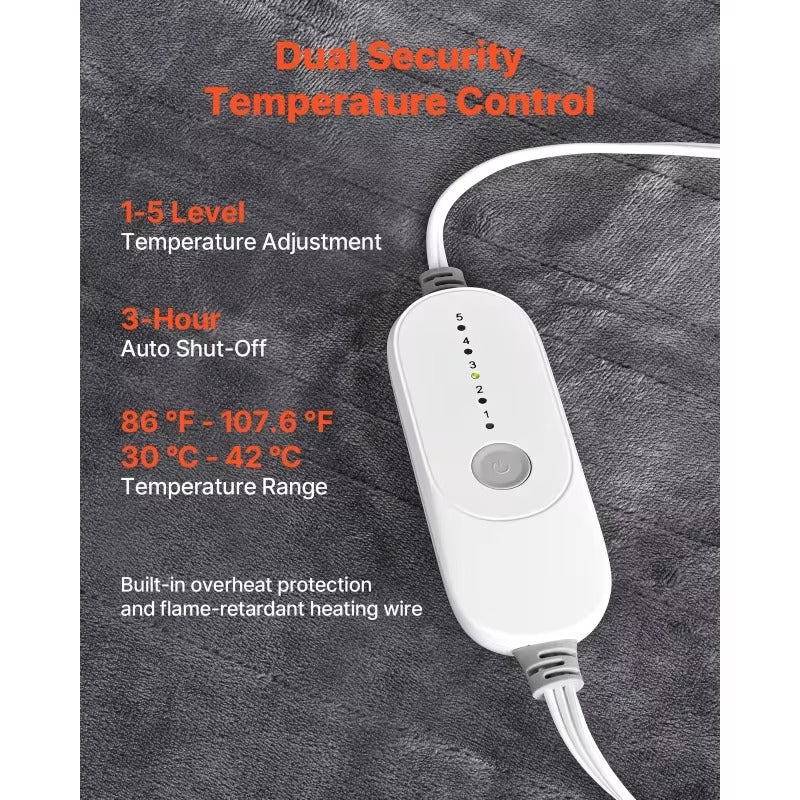 Heated Wearable Blanket with Adjustable Heat Levels and Auto-Off Features