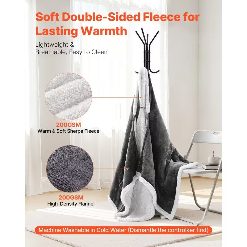 Heated Wearable Blanket with Adjustable Heat Levels and Auto-Off Features