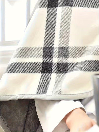 Luxury Wearable Multi-functional Heavyweight Plaid Shawl Wrap