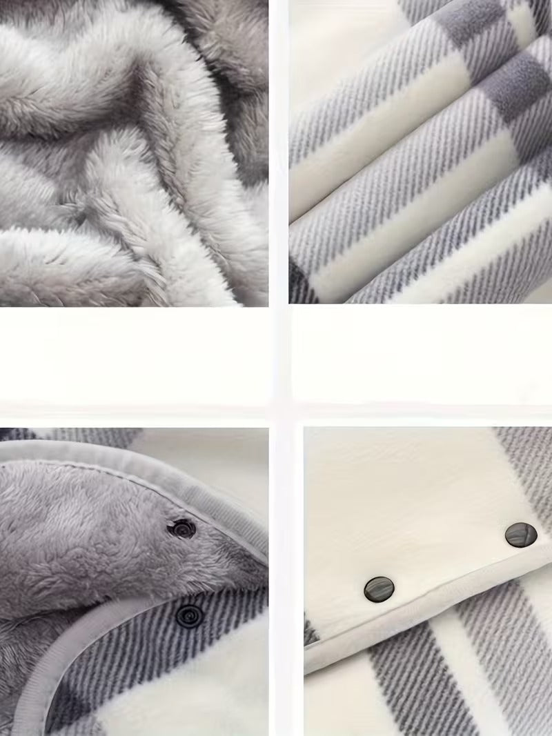 Luxury Wearable Multi-functional Heavyweight Plaid Shawl Wrap