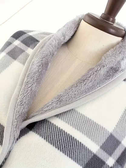 Luxury Wearable Multi-functional Heavyweight Plaid Shawl Wrap