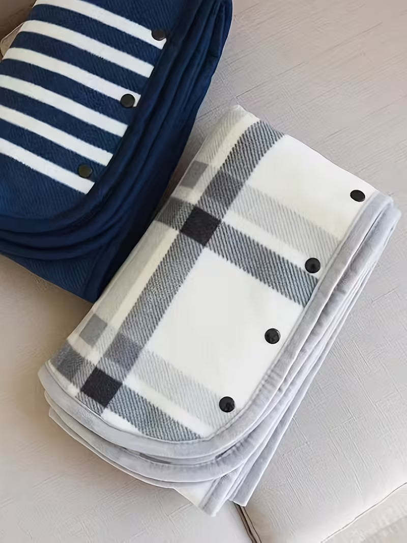 Luxury Wearable Multi-functional Heavyweight Plaid Shawl Wrap