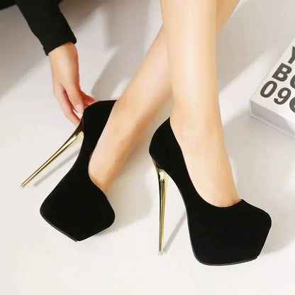 Women High Heels Pumps Fashion Flock  Wedding Pumps Shoes