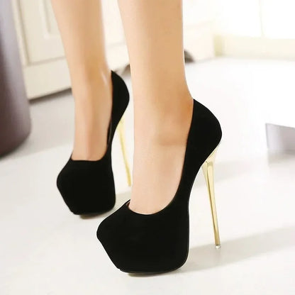 Women High Heels Pumps Fashion Flock  Wedding Pumps Shoes