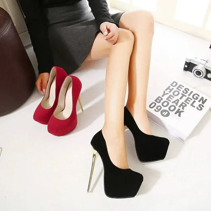 Women High Heels Pumps Fashion Flock  Wedding Pumps Shoes