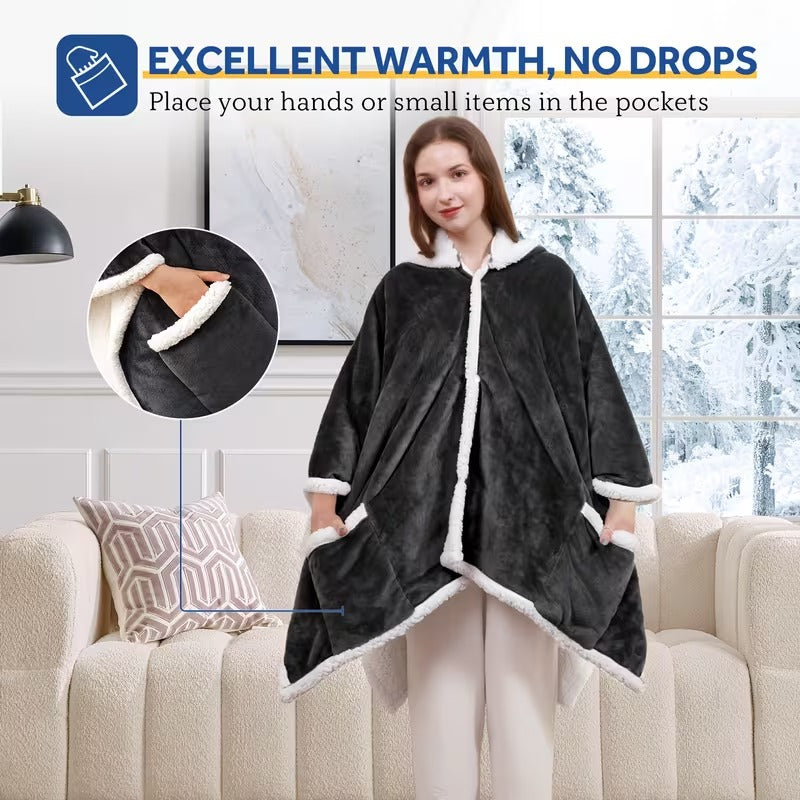 Wearable Electric Blanket Flannel Heated 4-Hour Auto Shut-Off