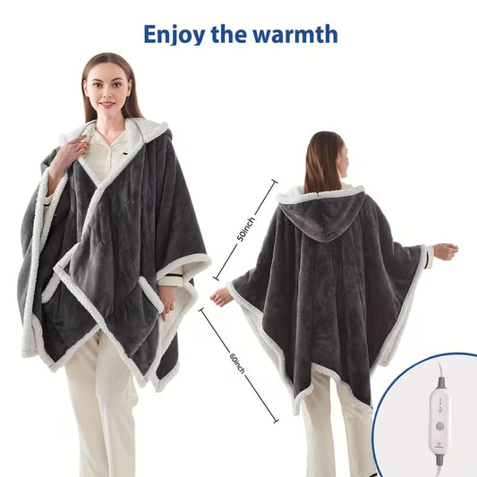 Wearable Electric Blanket Flannel Heated 4-Hour Auto Shut-Off