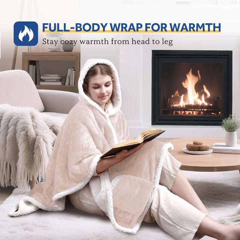 Wearable Electric Blanket Flannel Heated 4-Hour Auto Shut-Off