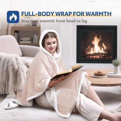 Wearable Electric Blanket Flannel Heated 4-Hour Auto Shut-Off