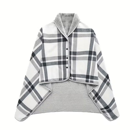 Luxury Wearable Multi-functional Heavyweight Plaid Shawl Wrap