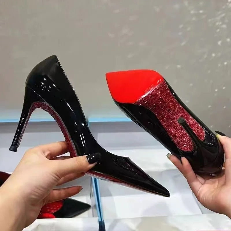 New Trendy Women’s Sexy Patent Leather Pointed-Toe Stiletto High Heels