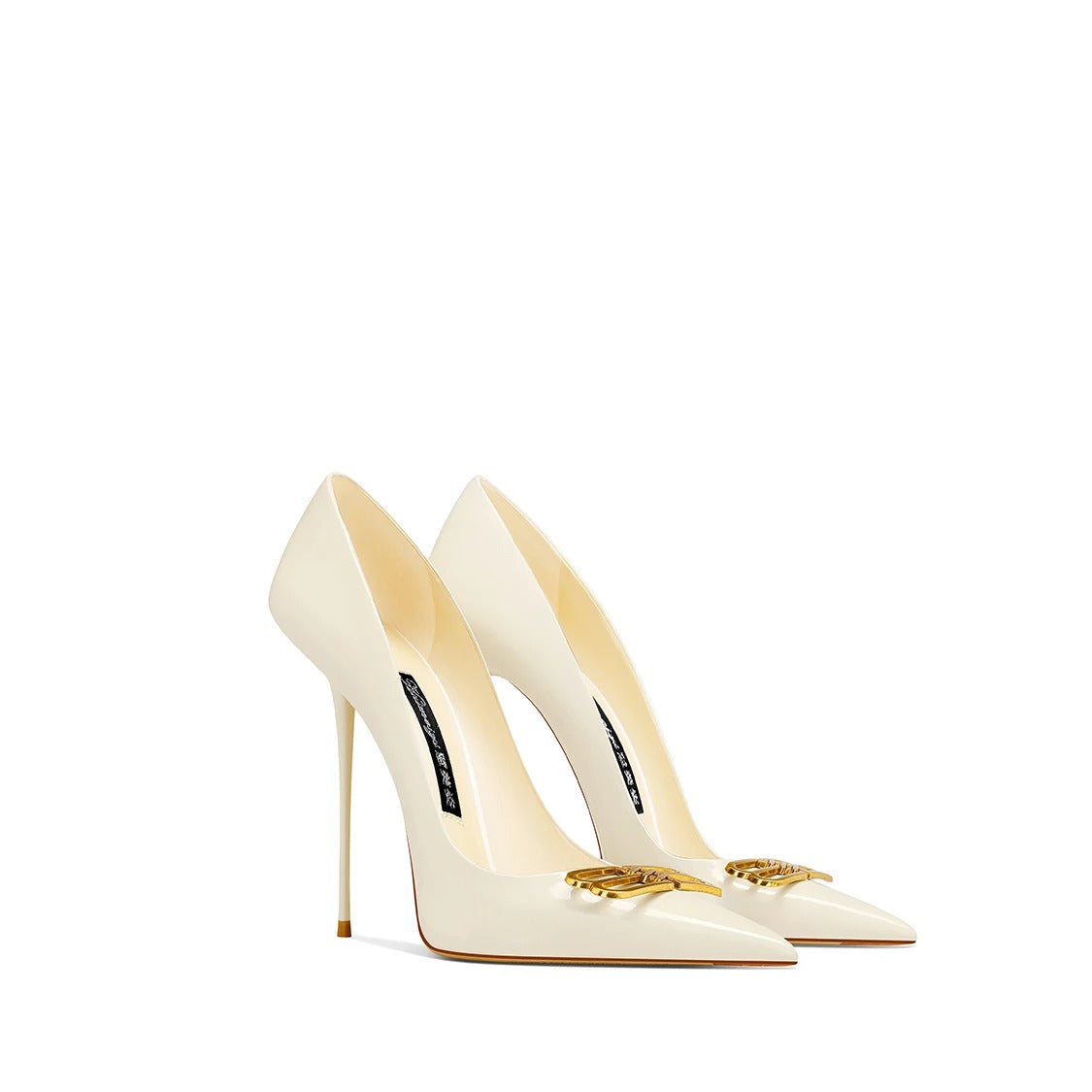 Beige Patent Leather Pointed-Toe High Heels for Women – Super Shallow Slip-On Fashion Pumps